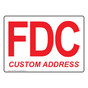 FDC Custom Address Sign NHE-16306