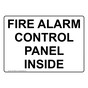 Fire Alarm Control Panel Inside Sign NHE-30658