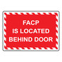 FACP Is Located Behind Door Sign NHE-31935_RWSTR