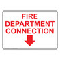Fire Department Connection With Down Arrow Sign NHE-6779