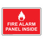 Fire Alarm Panel Inside Sign With Symbol NHE-13926