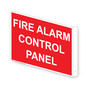 Projection-Mount Red FIRE ALARM CONTROL PANEL Sign NHE-16504Proj