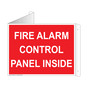 Red Triangle-Mount FIRE ALARM CONTROL PANEL INSIDE Sign NHE-16505Tri