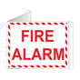 White Triangle-Mount FIRE ALARM Sign NHE-6775Tri