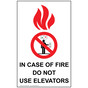 White In Case Of Fire Do Not Use Elevators Sign ELVE-39515_WHT