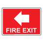 Fire Exit [With Left Arrow] Sign NHE-19646_RED
