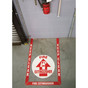 Fire extinguisher marked by floor sign kit to keep area clear
