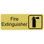 Gold Engraved Fire Extinguisher Sign with Symbol EGRE-345-SYM_Black_on_Gold