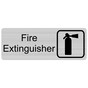Silver Engraved Fire Extinguisher Sign with Symbol