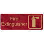 Port Wine Engraved Fire Extinguisher Sign with Symbol EGRE-345-SYM_Gold_on_PortWine