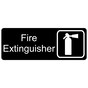Black Engraved Fire Extinguisher Sign with Symbol EGRE-345-SYM_White_on_Black