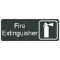 Charcoal Marble Engraved Fire Extinguisher Sign with Symbol EGRE-345-SYM_White_on_CharcoalMarble