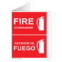 Red Triangle-Mount FIRE EXTINGUISHER EXTINTOR DE FUEGO Sign With Symbol