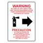 Warning In Case Of Appliance Fire, Use This Extinguisher With Right Arrow Bilingual Sign NHB-18196