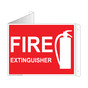 Red Triangle-Mount FIRE EXTINGUISHER Sign With Symbol NHE-13845Tri