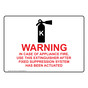 Warning In Case Of Appliance Fire, Use This Extinguisher Sign With Symbol NHE-18193