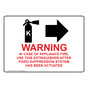 Warning In Case Of Appliance Fire, Use This Extinguisher With Right Arrow Sign NHE-18196