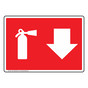 Pictogram Fire Extinguisher [With Down Arrow] Sign NHE-19649_RED