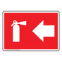 Pictogram Fire Extinguisher [With Left Arrow] Sign NHE-19650_RED