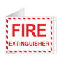White Triangle-Mount FIRE EXTINGUISHER Sign NHE-6830Tri