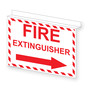 Ceiling-Mount FIRE EXTINGUISHER (With Right Arrow) Sign With Symbol