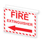 Ceiling-Mount FIRE EXTINGUISHER (With Left Arrow) Sign With Symbol NHE-6845Ceiling