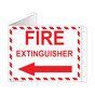 White Triangle-Mount FIRE EXTINGUISHER (With Outward Arrow) Sign NHE-6845Tri