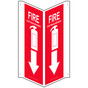 Red Triangle-Mount FIRE EXTINGUISHER Sign With Symbol NHE-7475Tri