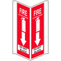 Red Triangle-Mount FIRE EXTINGUISHER DO NOT BLOCK Sign With Symbol NHE-7485Tri
