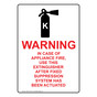 Warning In Case Of Appliance Fire, Use This Extinguisher Sign With Symbol NHEP-18193