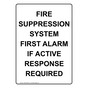 Portrait Fire Suppression System First Alarm Sign NHEP-30633