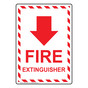 Portrait Fire Extinguisher With Down Arrow Sign NHEP-6835