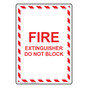 Portrait Fire Extinguisher Do Not Block Sign NHEP-7510