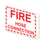 Projection-Mount White FIRE HOSE CONNECTION Sign