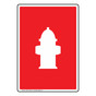 Portrait Fire Hydrant Symbol Sign NHEP-13853
