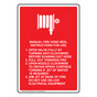 Portrait Red MANUAL FIRE HOSE REEL Sign with Symbol NHEP-50672_RED