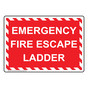 Emergency Fire Escape Ladder Sign NHE-30749