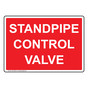 Standpipe Control Valve Sign NHE-30993
