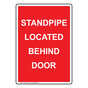 Portrait Standpipe Located Behind Door Sign NHEP-30995