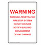Portrait Warning Through-Penetration Firestop Sign NHEP-31008