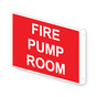 Projection-Mount Red FIRE PUMP ROOM Sign NHE-16507Proj