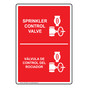 Sprinkler Control Valve Bilingual Sign NHB-13863