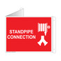 Red Triangle-Mount STANDPIPE CONNECTION Sign With Symbol NHE-13866Tri