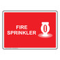 Fire Sprinkler Sign With Symbol NHE-13869