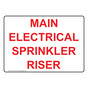 Main Electrical Sprinkler Riser Sign NHE-27091