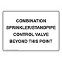 Combination Sprinkler/Standpipe Control Valve Sign NHE-30891