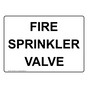 Fire Sprinkler Valve Sign NHE-30931