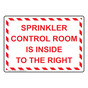 Sprinkler Control Room Is Inside To The Right Sign NHE-30966