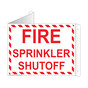 White Triangle-Mount FIRE SPRINKLER SHUTOFF Sign