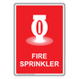 Fire Sprinkler Sign With Symbol NHEP-13869